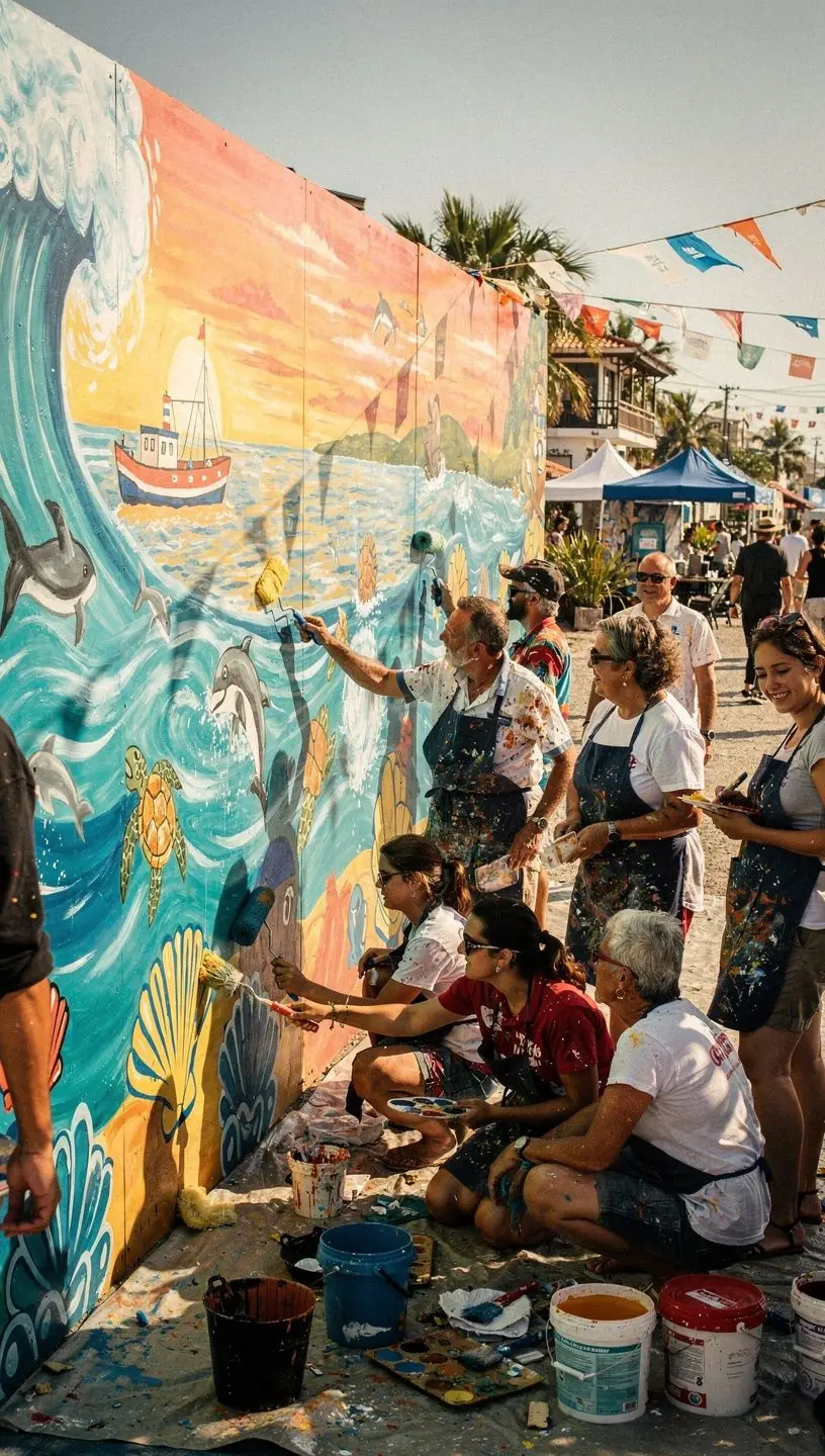 Engajamento do público em festivais costeiros e eventos náuticos.