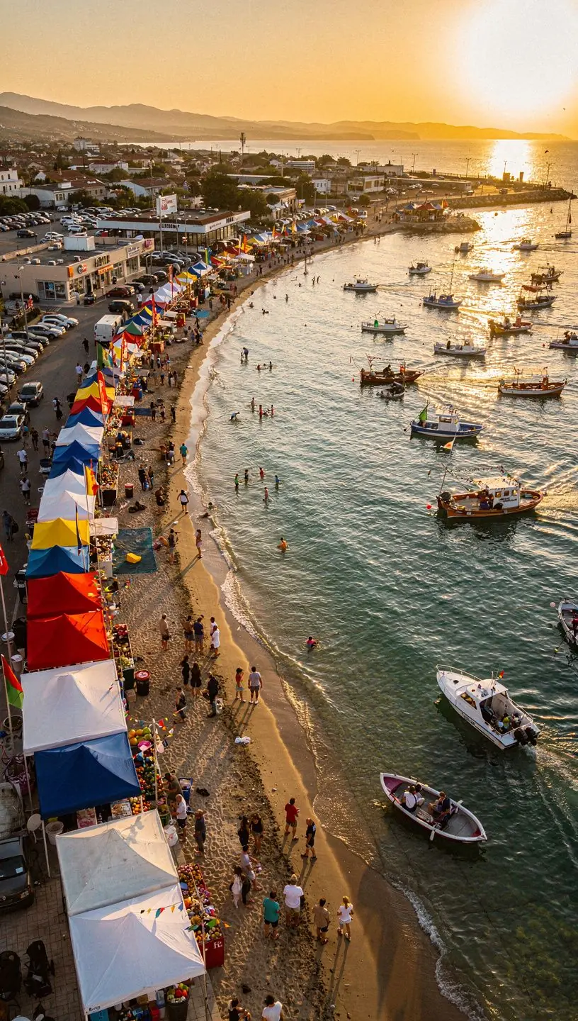 Opções de entretenimento ao vivo em festivais costeiros.
